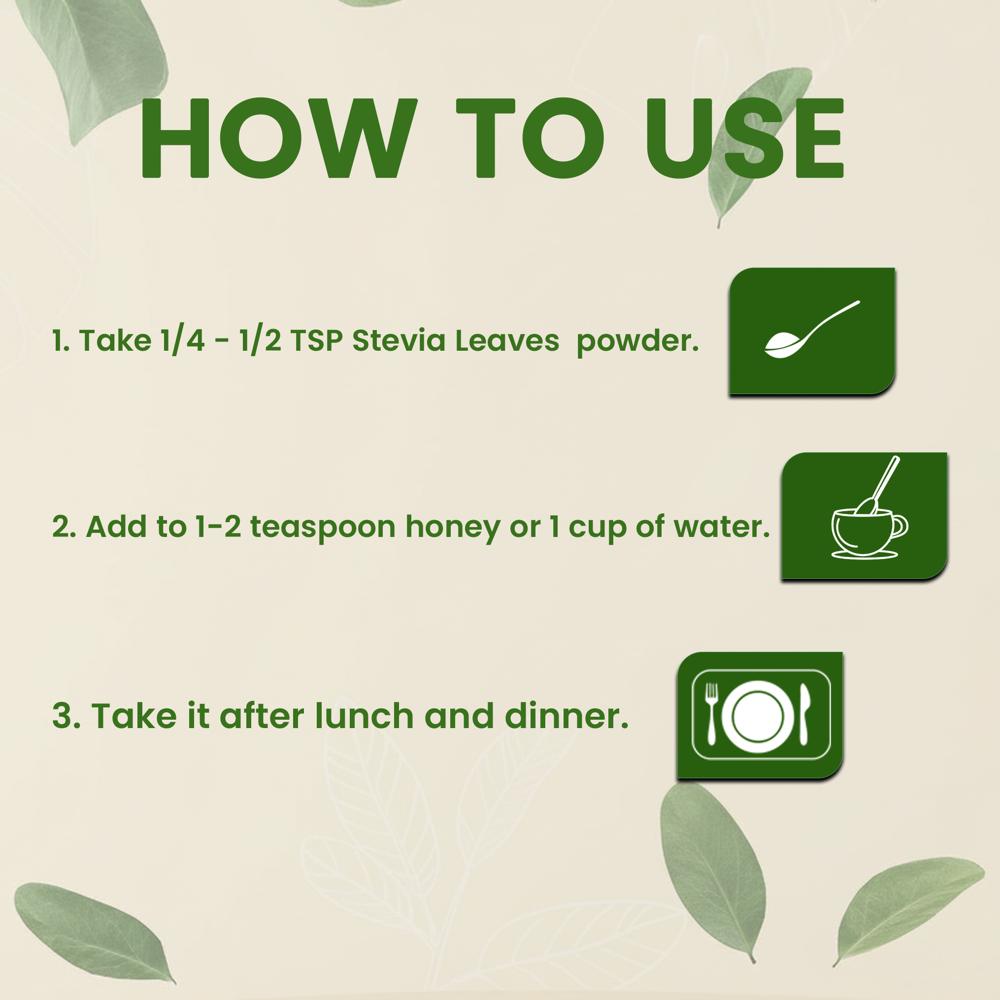 Lebrostone Stevia Leaves  Natural Sugar Alternative, Weight Management & Blood Sugar Support(200gm)