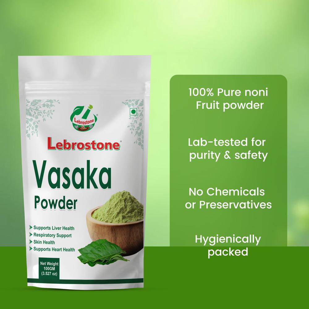 Lebrostone Vasaka Powder | Ayurvedic Lung Detox, Bronchial Support & Natural Immunity Booster |100g