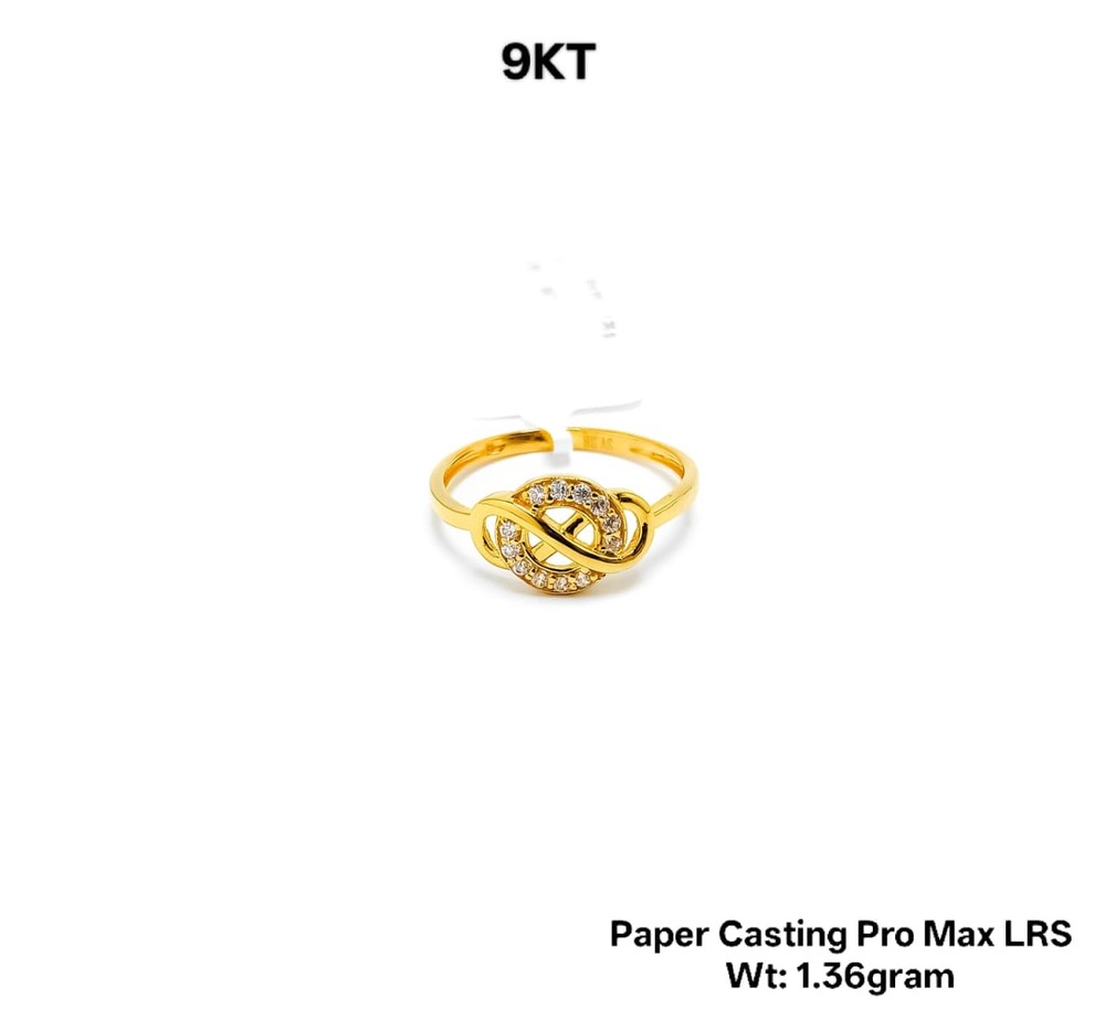 9KT New Design Gold Paper Casting Pro Max Ladies Ring Stone