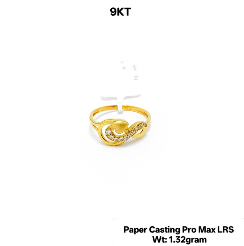 9KT New Design Gold Paper Casting Pro Max Ladies Ring Stone