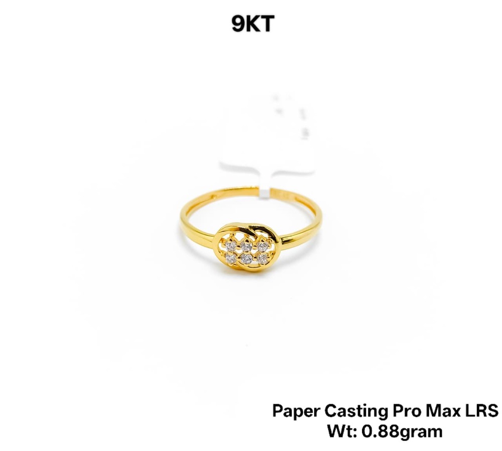 9KT New Design Gold Paper Casting Pro Max Ladies Ring Stone