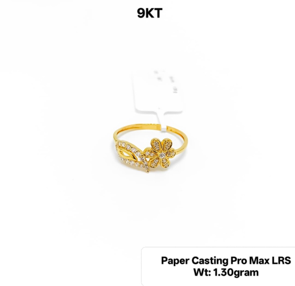 9KT New Design Gold Paper Casting Pro Max Ladies Ring Stone