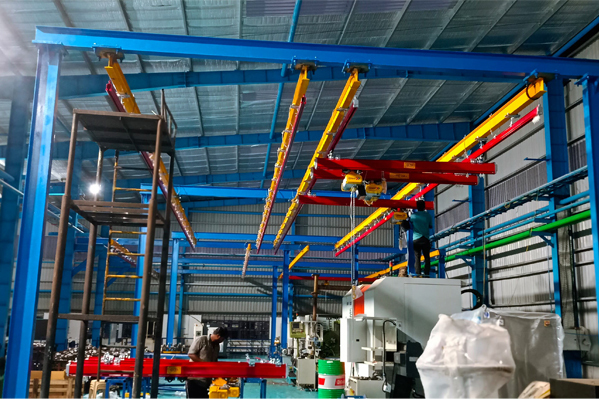 Light Crane Systems - High-strength Steel Aluminum Alloy, 2-10m Span, Yellow | Modular Kbk Rail, Electric Drive, Safety Features
