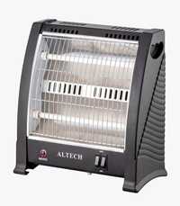 Quartz Heater - Mild Steel & Abs Body, 60x22x13 Cm, Grey & Black, 1600w, 2 Quartz Tubes, Tip-over Switch, Overheat Protection