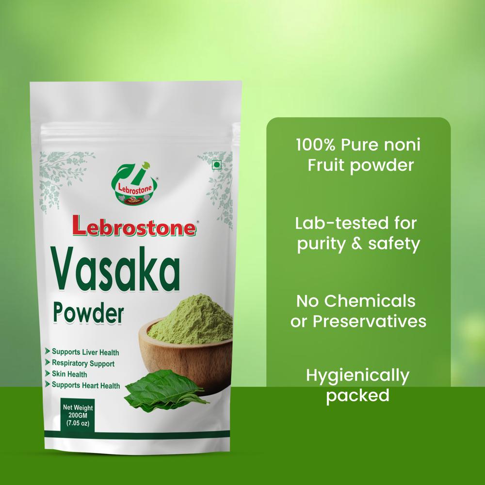Lebrostone Vasaka Powder | Ayurvedic Lung Detox, Bronchial Support & Natural Immunity Booster |200g