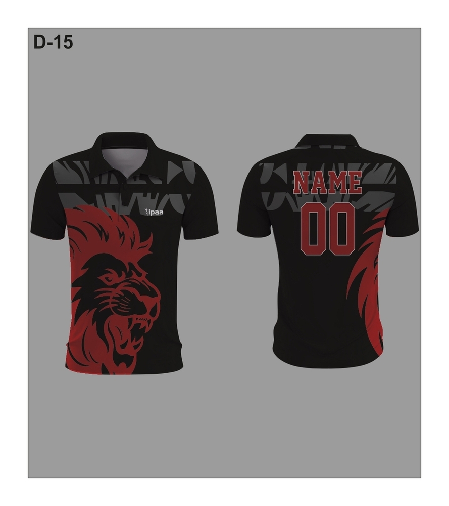 D15 Black And Red Customizable Cricket Jersey