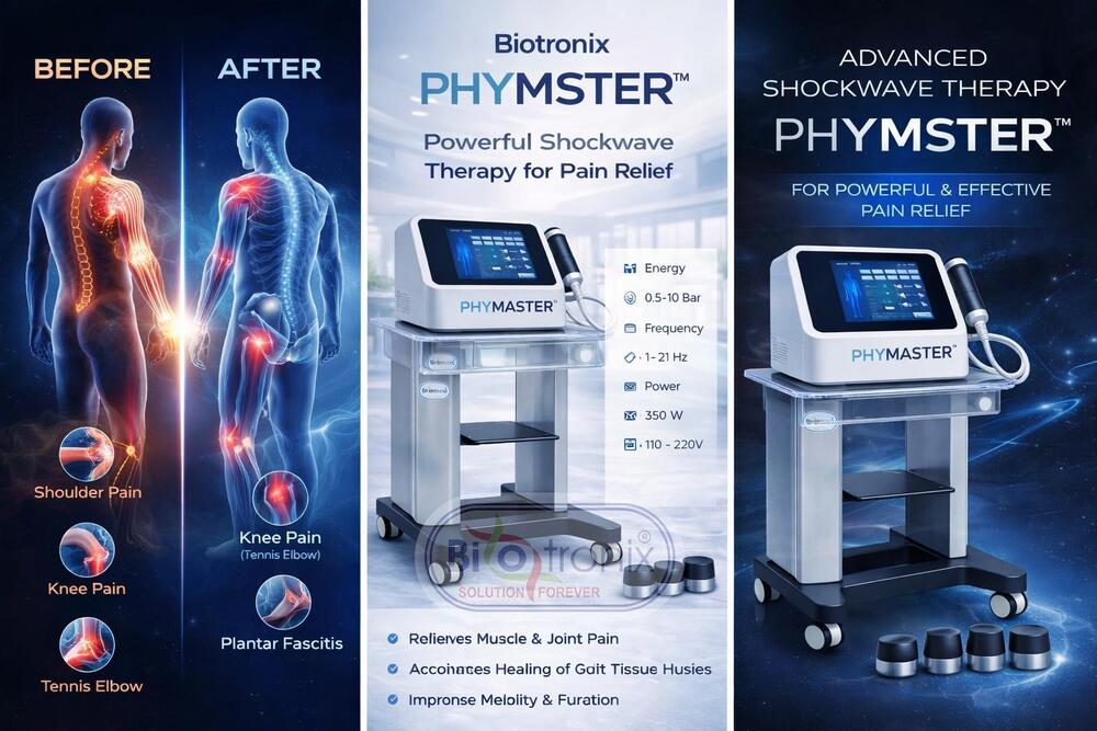 Phymaster Shockwave Physiotherapy Machine for Clinical Pain Management