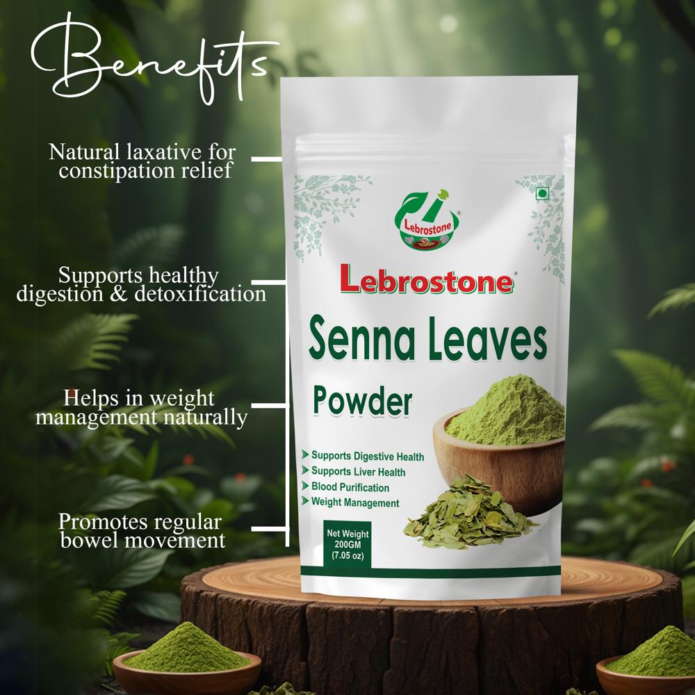 Lebrostone Senna Leaves Powder  Natural Detox & Weight Management Support(200gm)