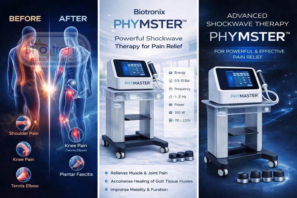 Phymaster Shockwave Pain Relief Therapy Machine for Physiotherapy Use