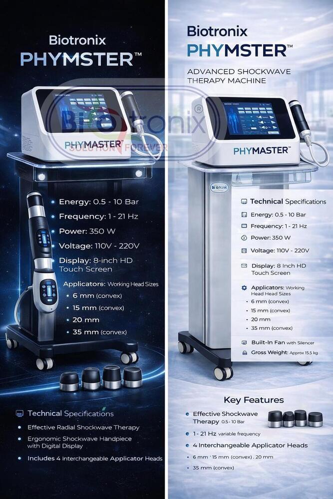 Phymaster Shockwave Pain Relief Therapy Machine for Physiotherapy Use