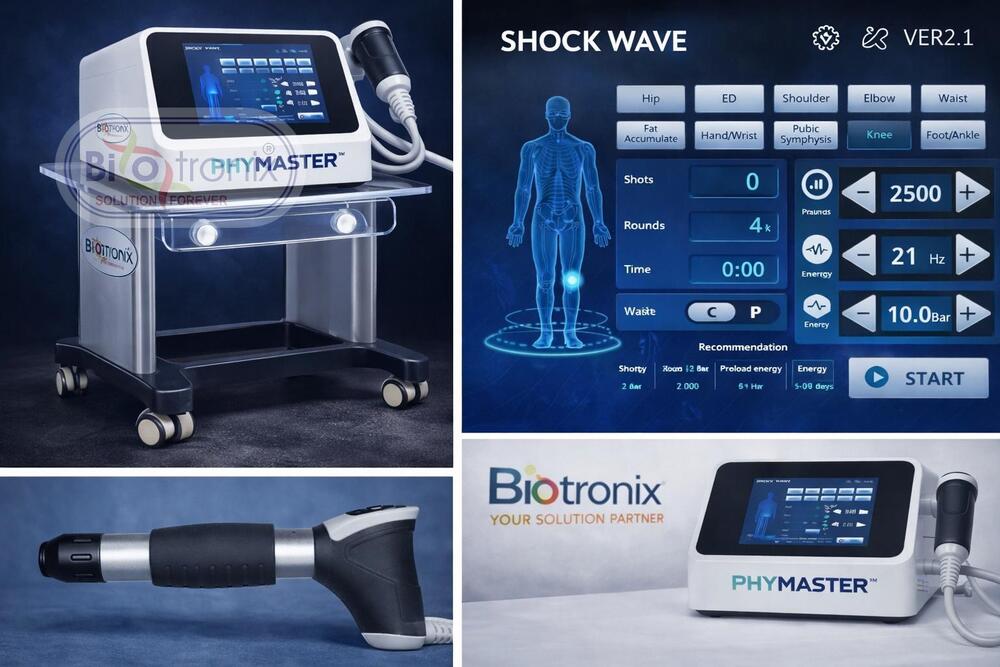 Phymaster Shockwave Pain Relief Therapy Machine for Physiotherapy Use