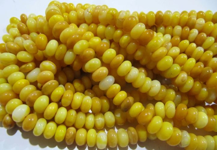 Natural Yellow opal Rondelle Plain Smooth Beads 7 to 8mm best Quality Beads Strand 8 inches Long Jewelry making gemstone Wholesale Prices
