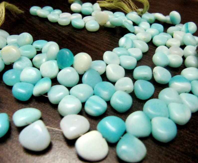 Natural Peruvian Opal Heart Shape Briolette faceted Beads 8-9mm best Quality Beads Strand 9 inches Long Jewelry making gemstone beads