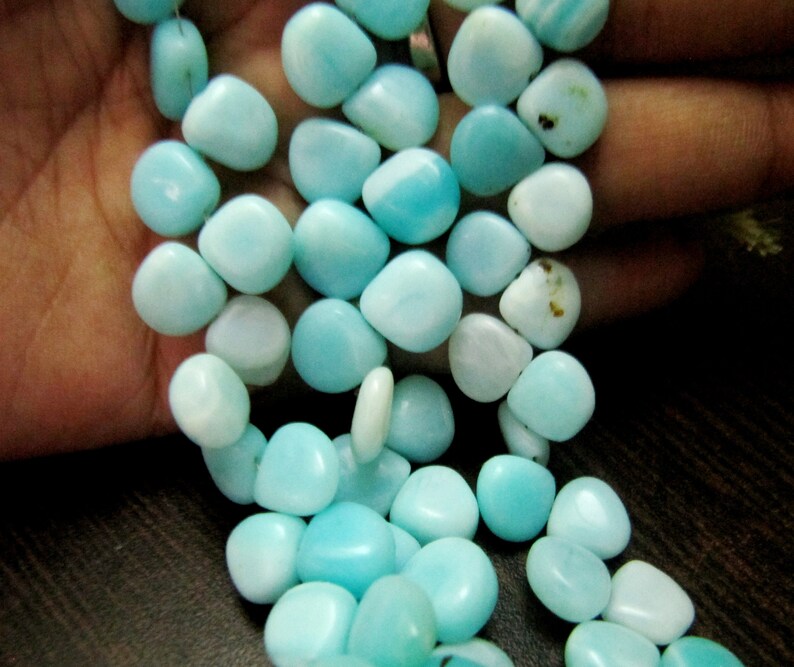 Natural Peruvian Opal Heart Shape Briolette faceted Beads 8-9mm best Quality Beads Strand 9 inches Long Jewelry making gemstone beads