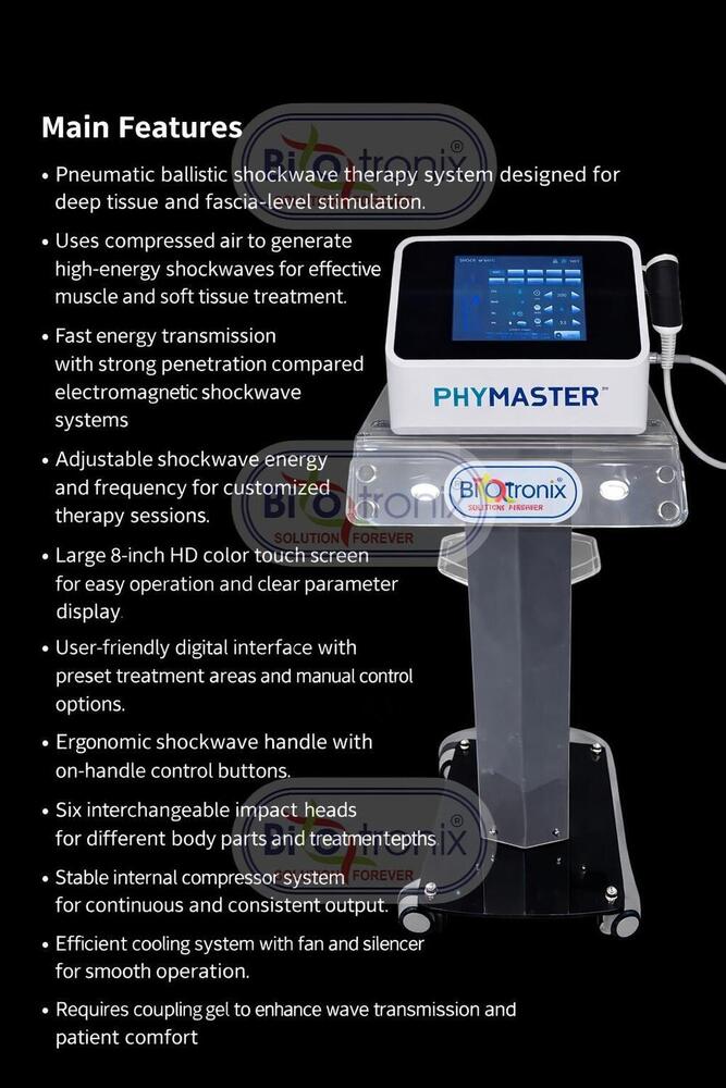 Phymaster Shockwave Shockwave Therapy Machine for Physiotherapy Centers