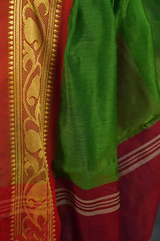 Green Color Bangladeshi Handloom Saree