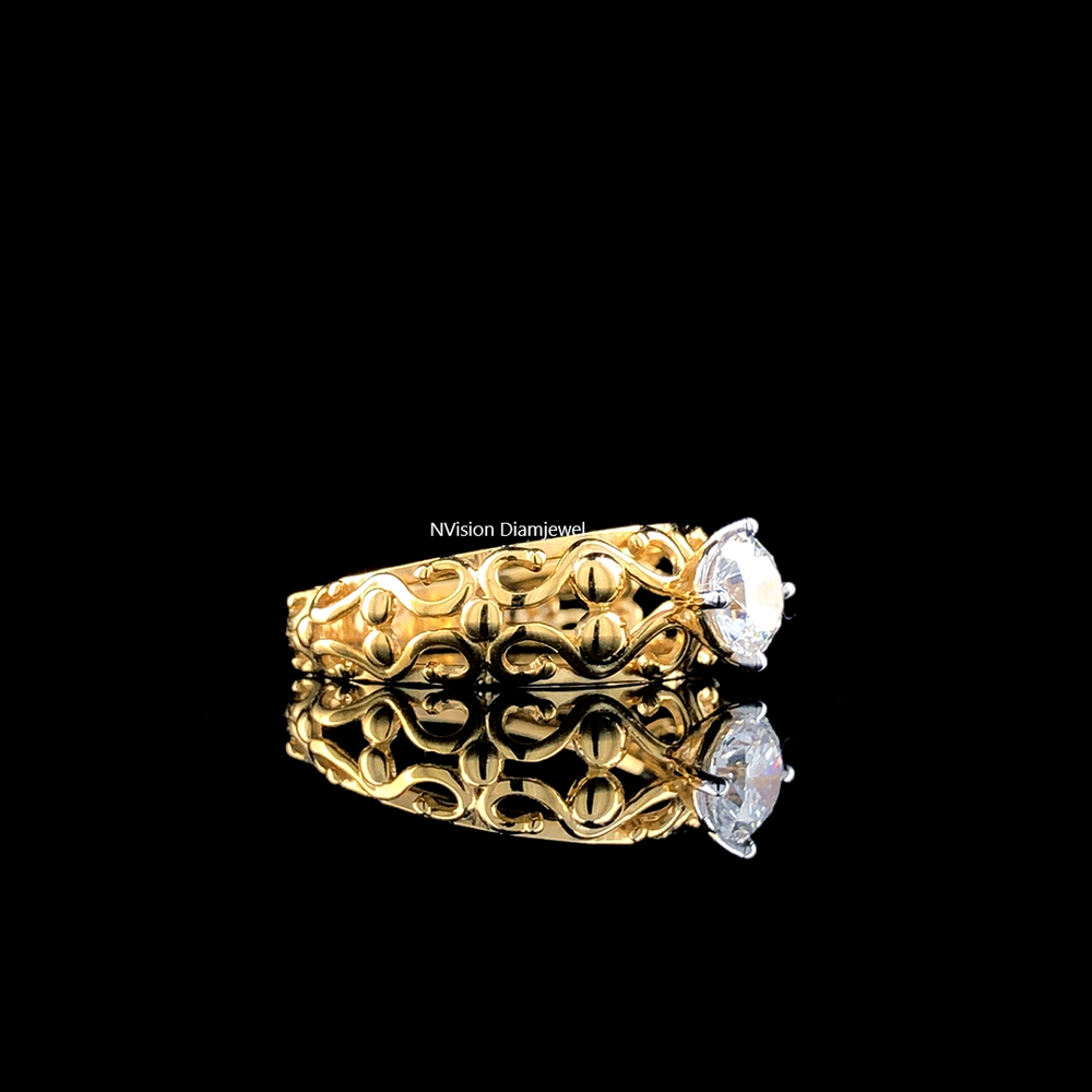 Royal Vows labgrown Solitaire Diamond Ring Handcrafted 18K Gold for Your Forever Love