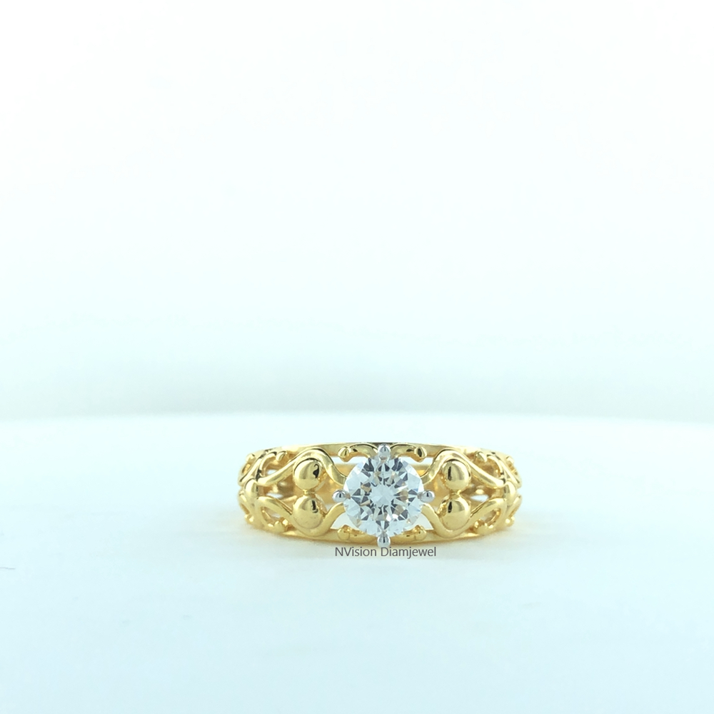 Royal Vows labgrown Solitaire Diamond Ring Handcrafted 18K Gold for Your Forever Love