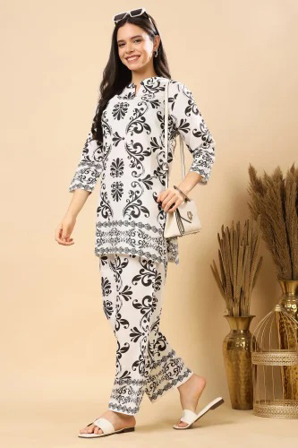 Floral Printed Cotton Women Co Ord Set