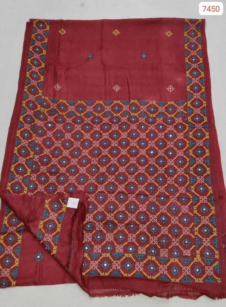 Geometric Print Silk Saree