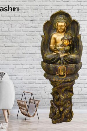 Holiness Craft Buddha Lotus Double Bowl Water Fountain With Stand