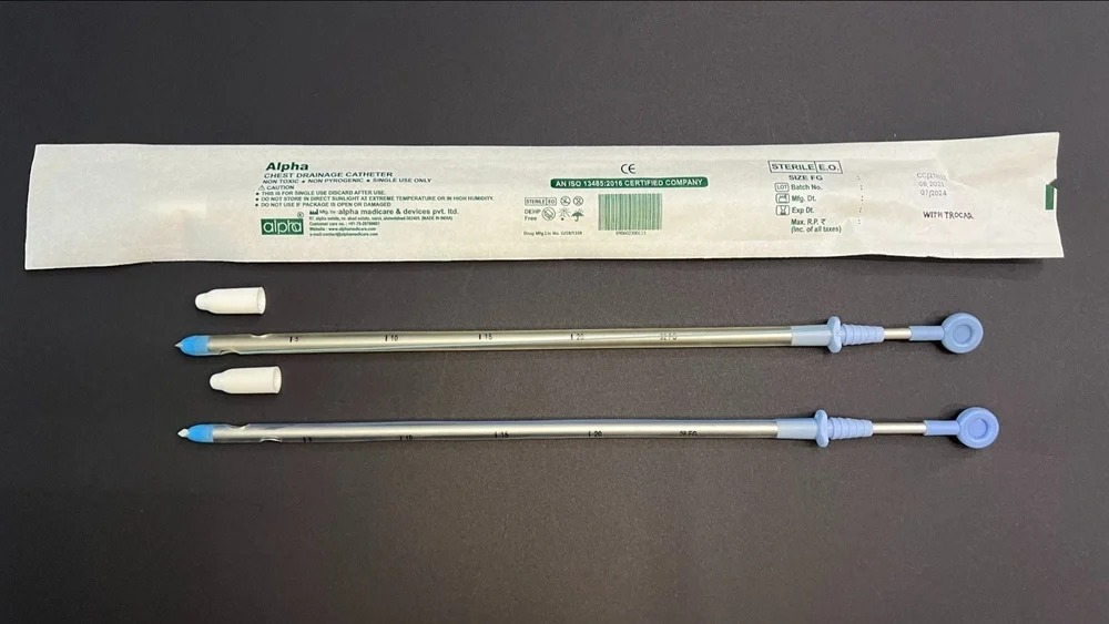 Intercostal Chest Drainage Catheter Chest Drainage Catheter with Trocar Thoracic Trocar Catheter
