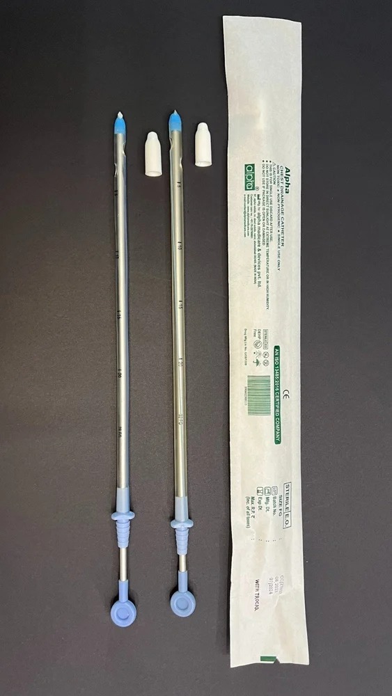 Intercostal Chest Drainage Catheter Chest Drainage Catheter with Trocar Thoracic Trocar Catheter