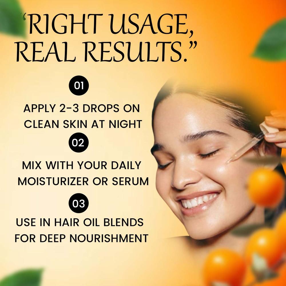Turcy Seabuckthorn Oil | Omega Rich Skin & Hair Care Oil | Anti-Aging Antioxidant |(60ml)