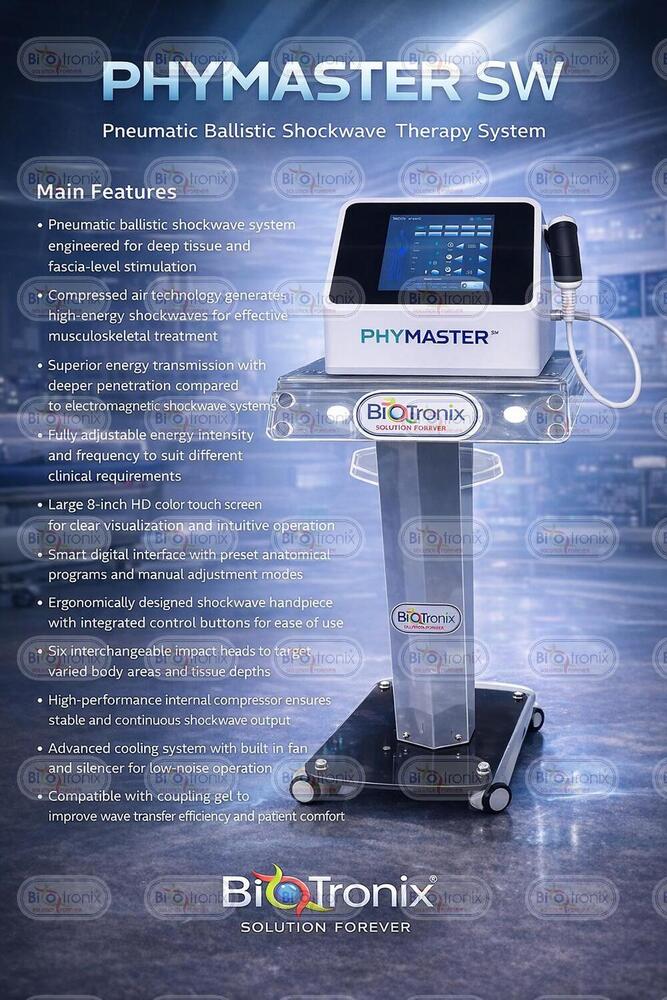 Phymaster Shockwave Physiotherapy Machine for Advanced Clinical Therapy