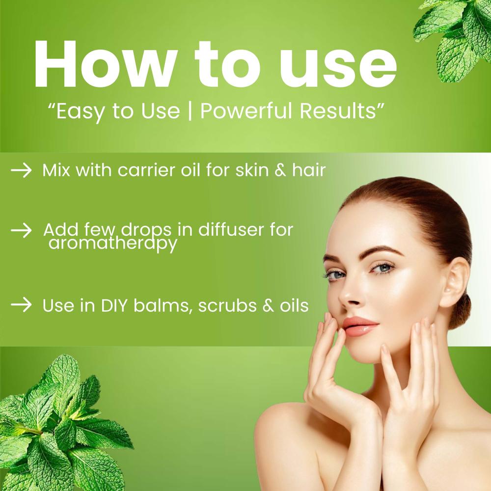 Turcy Mentha Essential Oil   Pure & Natural for Skin, Hair & Aromatherapy(60ml)