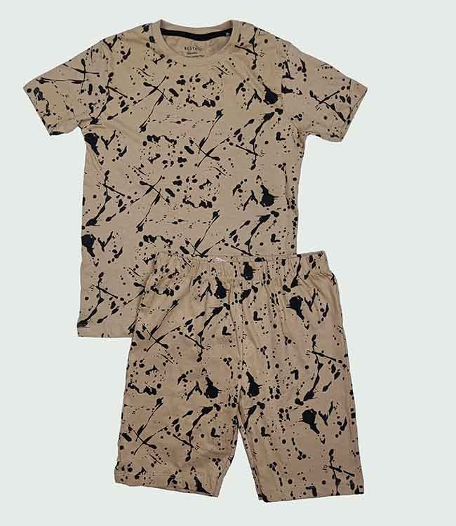 B16469 REDTAG Boys AOP Shorty Pyjama Sets