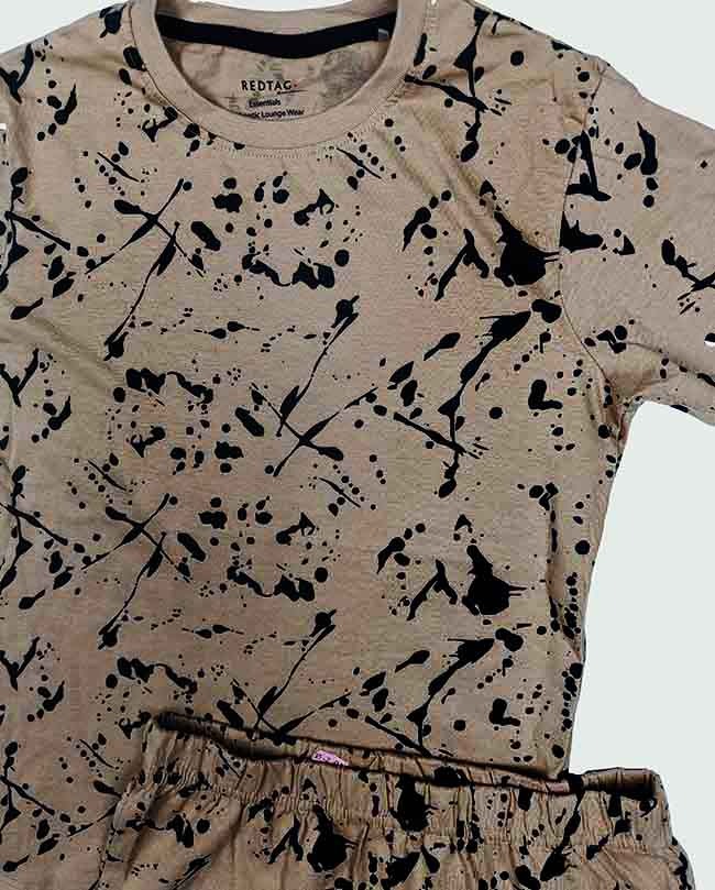 B16469 REDTAG Boys AOP Shorty Pyjama Sets