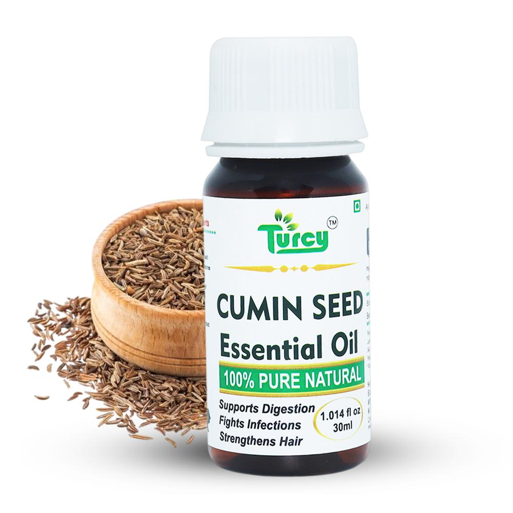 Turcy Cumin Seed Essential Oil for Hair Growth, Mental Focus & Skin Care (30ml)