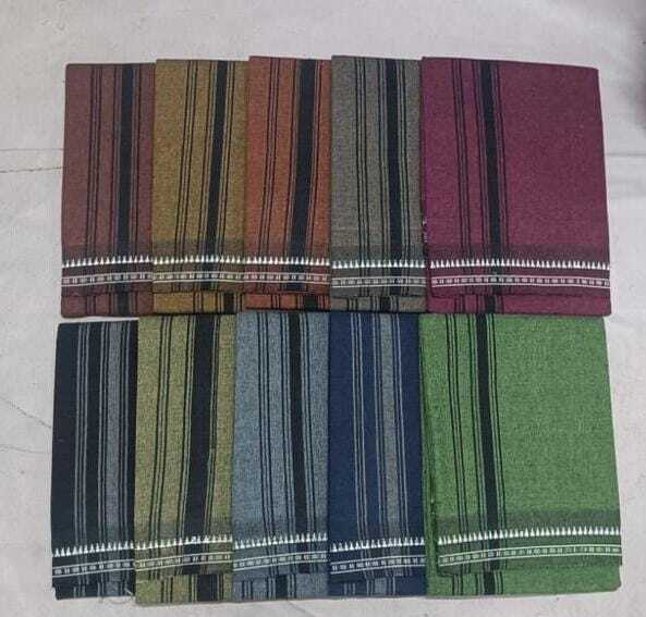 Men's Pettu Cotton Dark Colour Single Dhoti