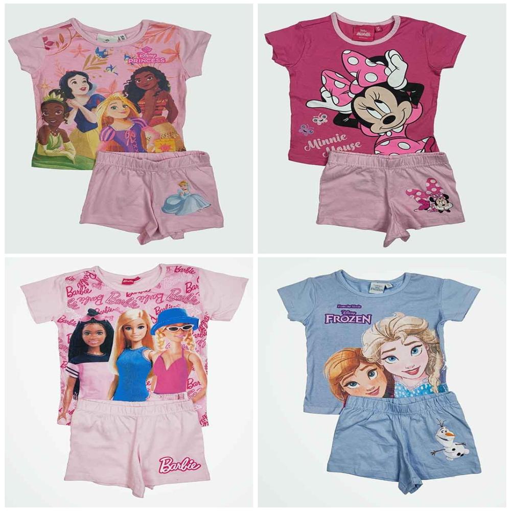 G22138 Character Printed Girls Shorty Pyjama Sets