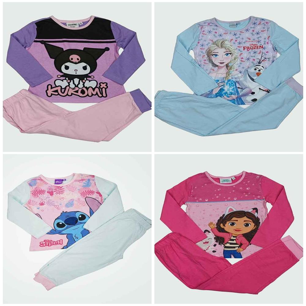 G22137 Character Printed Girls Pyjama Sets - Color: Assorted