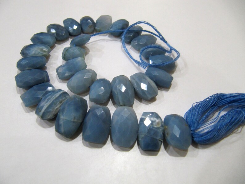 Natural Blue Opal Pencil Arrow Shape 12x18mm Beads Sold Per Strand 10 Inches Long For Jewellery Making - Beads Material: Stone