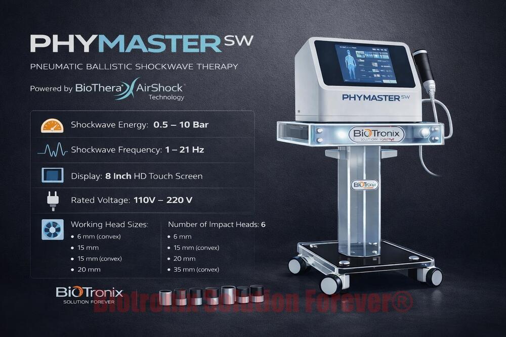 Phymaster Shockwave Physiotherapy Device for Chronic Muscle Pain Treatment