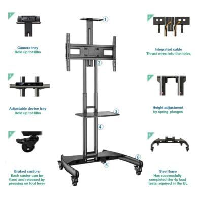 Unibox TV Floor Trolley For 75 Inch AVA1500