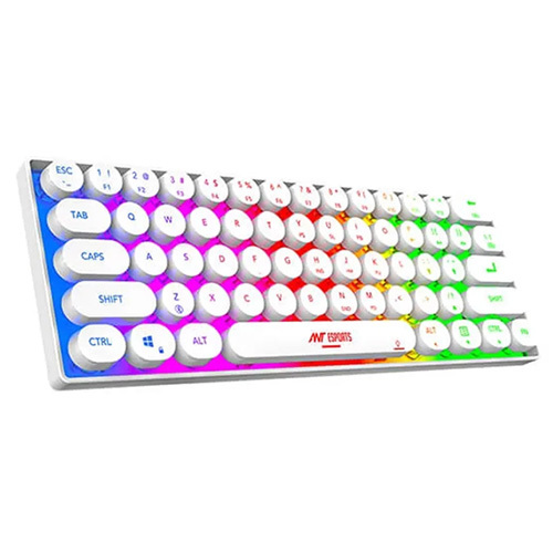 ANT ESPORTS MK1500- MK1500-MINI-RETRO White Mini Retro Membrane Wireless Gaming Keyboard