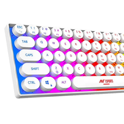 ANT ESPORTS MK1500- MK1500-MINI-RETRO White Mini Retro Membrane Wireless Gaming Keyboard