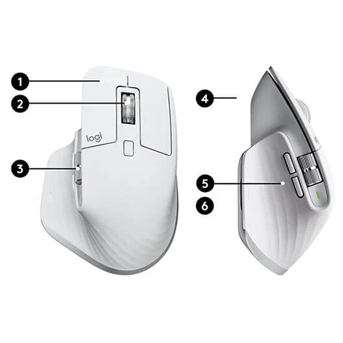 LOGITECH MX Master 3S Wireless Plus Bluetooth MX Master 3S-8000DPI  7 Macro Button Pale Gray Ergonomic Gaming Mouse