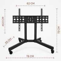 Unibox 55 Inch Low Floor Mobile TV Stand with Wheels UB2220