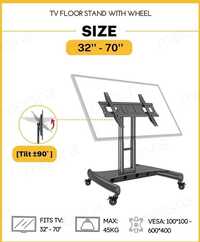 Unibox 75 Inch Heavy Duty Low Height TV Floor Trolley UB223