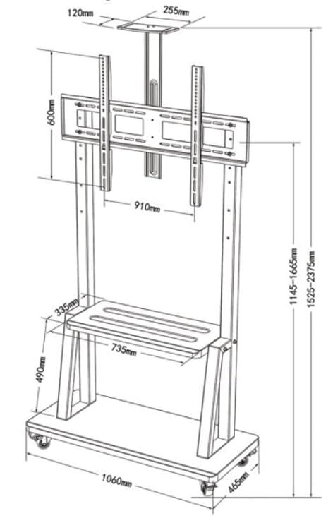 Unibox TV Floor Trolley For 75 Inch UB1700