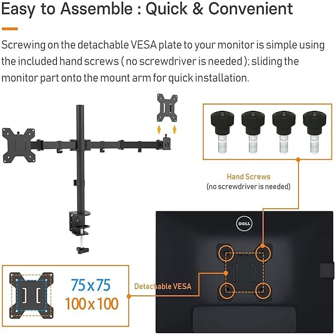 UNIBOX Desktop Monitor Stand Dual Arms Up to 32 Inch Z022