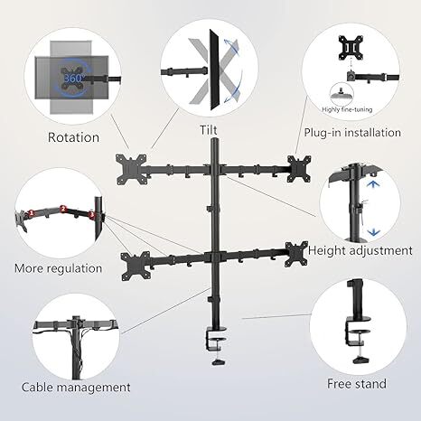 UNIBOX Four Arm Table Top Monitor Stand for 32 Screens Z044