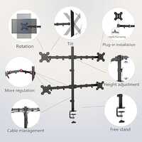 UNIBOX Four Arm Table Top Monitor Stand for 32 Screens Z044