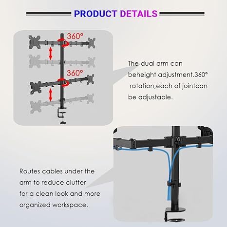 UNIBOX Four Arm Table Top Monitor Stand for 32 Screens Z044