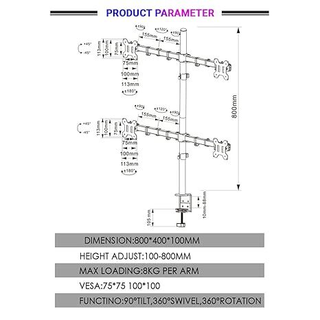 UNIBOX Four Arm Table Top Monitor Stand for 32 Screens Z044
